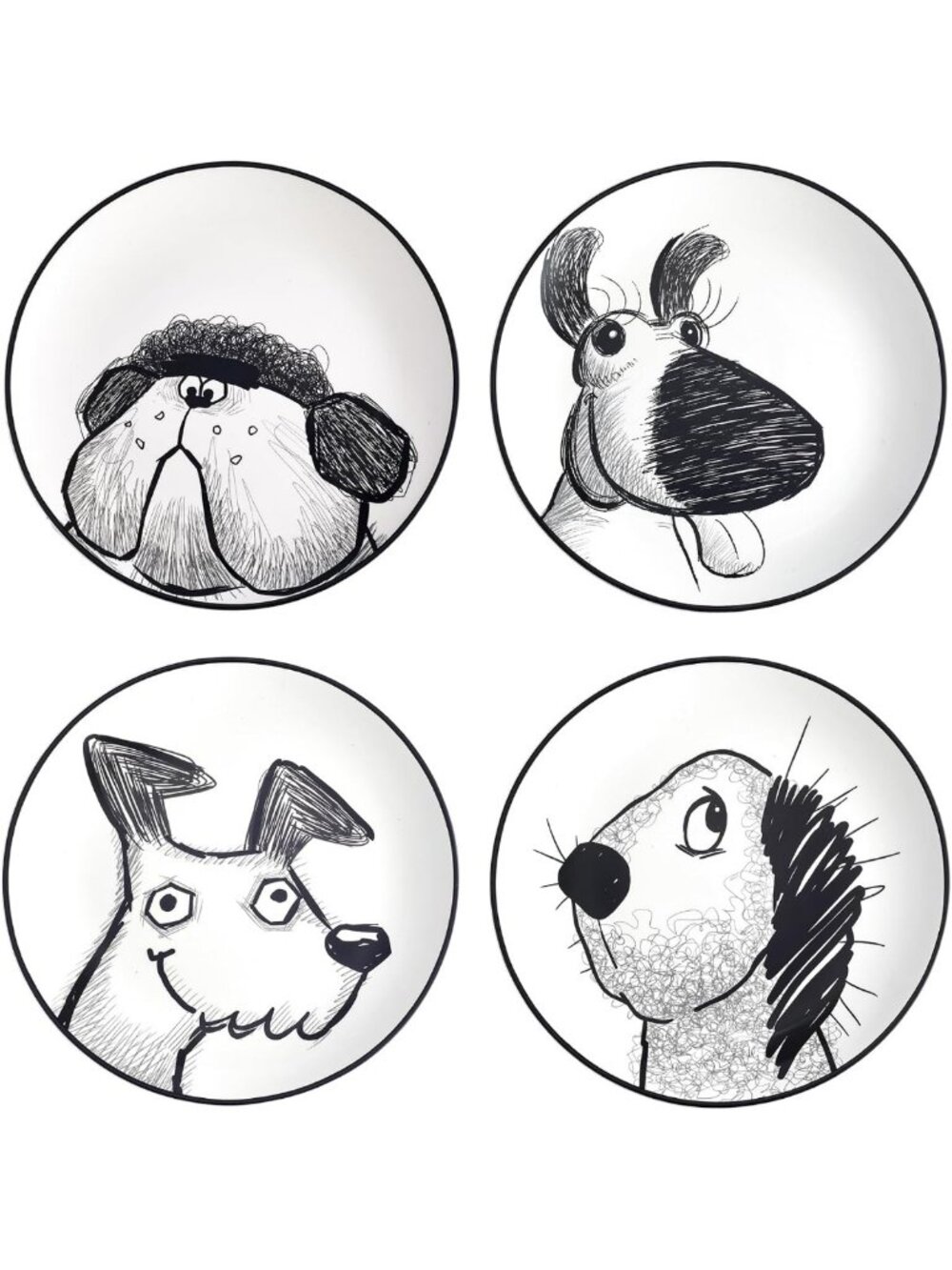 Set of 4 Ceramic Salad Plates - 8.75 Inch Dessert Plates, Microwave & Dishwasher